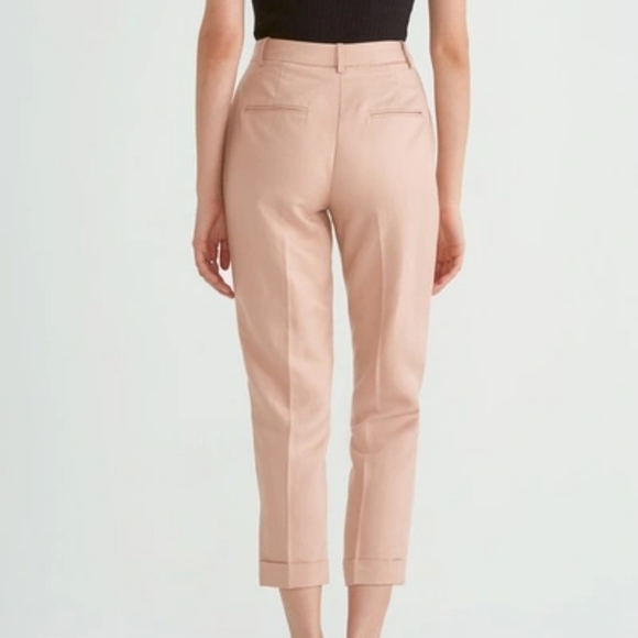 FRANK & OAK Big Cuff Linen Light Peach Trouser Pants Size 6 - Picture 2 of 13